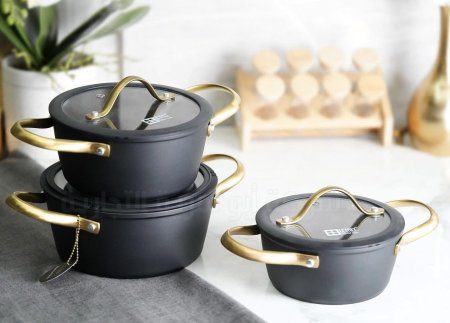 طقم  طناجر NERO حجم 16/18/20